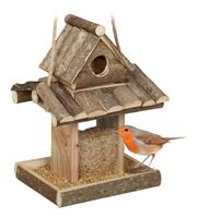 RELAXDAYS Vogelfutterhaus Holz, zum Aufhängen, Garten, Vogelfutterspender Kleinvögel, HxBxT 25 x 17,5 x 16 cm, natur