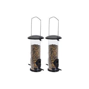 Pro Garden 2x Tuinvogels Hangende Voeder Silo 23 Cm - Winter Vogelvoer Huisjes