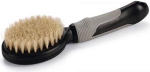 Beeztees grooming brush pig hair - cat care - black grey - 21 cm