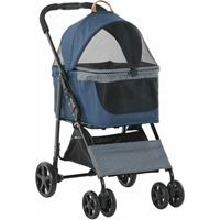 PawHut 2-in-1 Hundebuggy Transporttasche abnehmbar Katzenbuggy Oxford Dunkelblau - dunkelblau - 