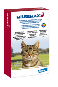 Milbemax ontwormingstabletten kat 2+ kg 2 tabletten