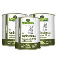 Schecker Hundemenü - Kaninchen mit Buchweizen, Kürbis und Löwenzahn