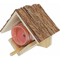 Pindakaaspot houder houten huis