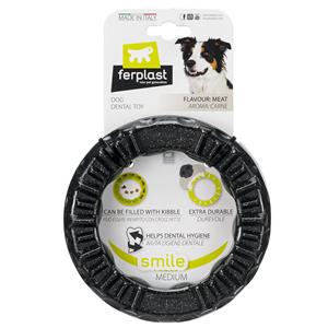 Ferplast Smile Kauwring, zwart M: Ø16x3,2cm Hond