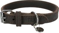 TRIXIE halsband hond rustic vetleer donkerbruin