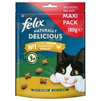 Felix Naturally Delicious Kattensnacks - Kip & Kattenkruid  (180 g)