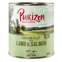 Voordeelpakket: Purizon 12 x 800 g - Black Angus & Kalkoen met Zoete Aardappel en Cranberry's