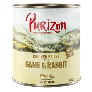 Voordeelpakket: Purizon 12 x 800 g - Wild & Konijn met Pompoen en Cranberry's