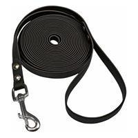 Schecker Biothane Schleppleine mit Handschlaufe, 5 m / 9 mm, schwarz - 