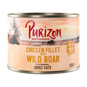 Purizon Adult 6 x 200 g Kattenvoer - Kipfilet met Wild Zwijn