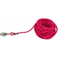 Trixie hondenriem sleeplijn rond met trigger snap haak fuchsia roze 15 MTRX0,6 CM