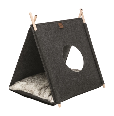 Trixie kattenmand tent elfie met kussen vilt antraciet