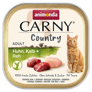 32x100g Country Adult Kip, Kalf & Ree Animonda Carny Kattenvoer