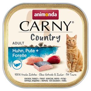 32x100g Country Adult Kip, Kalkoen & Forel Animonda Carny Kattenvoer