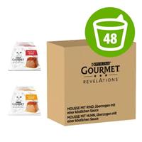 Gourmet Voordeelpakket  Revelations Mousse Kattenvoer 48 x 57 g - Rund en Kip