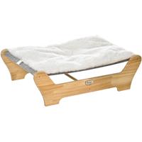 PawHut kattenbed, comfortabel huisdierbed, 2-laags, machinewasbaar, fluweelzacht, stevig, 60 x 50 x 15 cm, naturel, lichtgrijs, wit | Aosom.nl