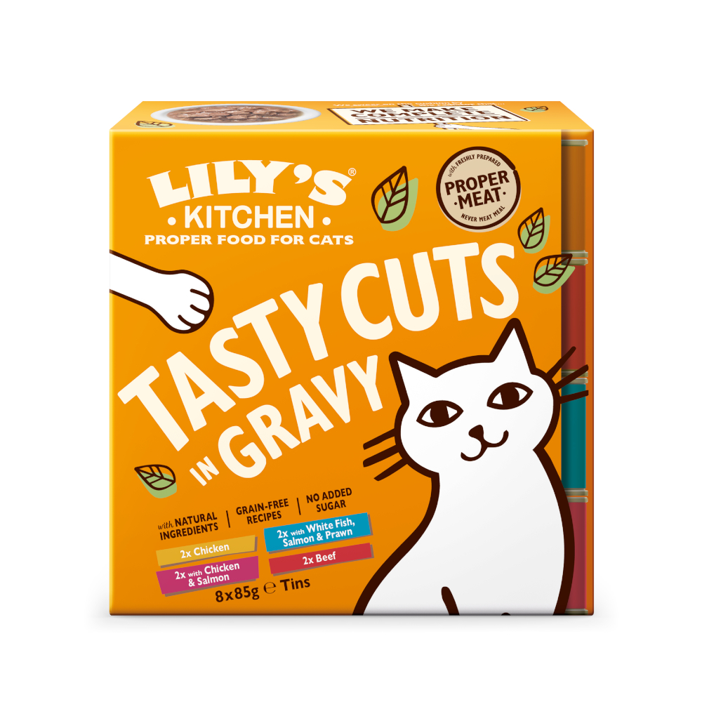 8x85g Lily's Kitchen Tasty Cuts Multipack natvoer voor katten