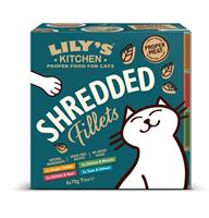 16x 70g Lily's Kitchen Shredded Fillets voor Katten gemengd pakket (4 soorten) nat kattenvoer
