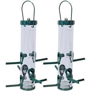 Boon Voedersilo - 2x stuks - kunststof - groen - transparant - 33 cm -