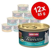 12 x 85 g  Moussevariatie (4 soorten) Adult animonda Vom Feinsten Kattenvoer