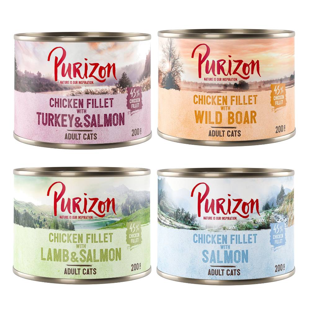 6x200g Adult Mixpakket Purizon Kattenvoer