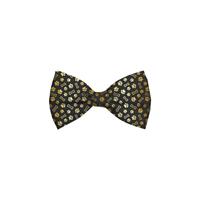 Plenty Gifts Bow Tie Xmas Bones Paws Black Dog - S