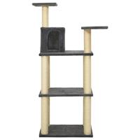 VidaXL Kattenkrabpaal met sisal krabpalen 118,5 cm donkergrijs