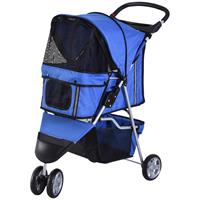 PawHut Hundewagen Hundebuggy Buggy Hunde Katzen mehrfarbig (Blau) - blau - 