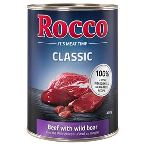 24x400g Rund met Wild Zwijn Rocco Classic Hondenvoer