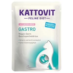 24x85g Gastro Zalm/Rijst Kattovit Maaltijdzakjes Kattenvoer