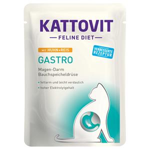 24x85g Gastro Kip/Rijst Kattovit Maaltijdzakjes Kattenvoer