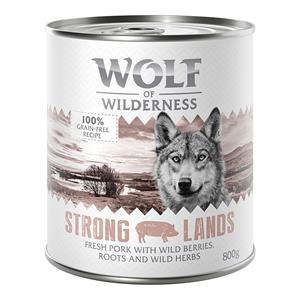 6x800g Strong Lands met Varken Wolf of Wilderness Hondenvoer