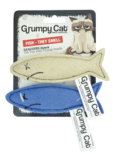 Grumpy Cat sardines met catnip