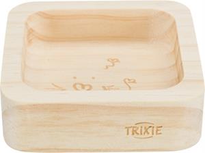 TRIXIE voerbak hout muis / hamster 8X8 CM 60 ML