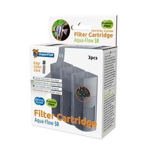 Aqua-Flow 50 Filter Crystal Clear Cartridge - 3 stuks