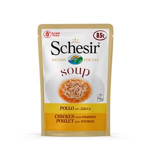 Schesir Cat Soup - 6 x 85 g Kip met Pompoen