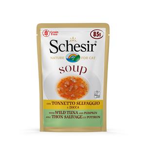 Schesir Cat Soup - 24 x 85 g Wilde Tonijn & Pompoen