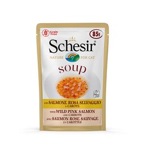 Schesir Cat Soup -  24 x 85 g Zalm met Wortel