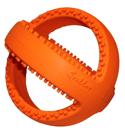 Happy Pet speelgoedbal Grubber 18 cm rubber oranje