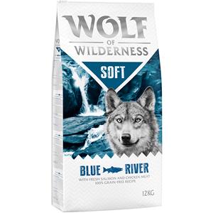 Wolf of Wilderness 12 + 2 kg gratis! 14 kg  droogvoer - 'Soft - Blue River' - Zalm Hondenvoer