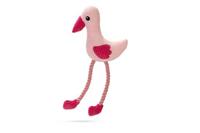Beeztees flamingo flami - hondenspeelgoed - pluche - roze - 39,5x19,5x6 cm