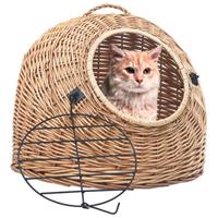 vidaxl Katzen-Transportkorb 45x35x35 cm Natürliche Weide