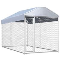 vidaxl Outdoor-Hundezwinger mit Überdachung 382x192x225 cm