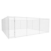 VidaXL hondenkennel voor buiten zilver 570x570x185cm