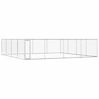 vidaXL Outdoor-Hundezwinger Verzinkter Stahl 760x760x185 cm - Silber