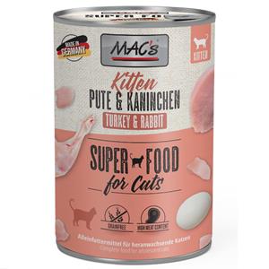 MAC's MAC´s Cat 6 x 400 g Kattenvoer - Kitten (Kalkoen & Konijn)