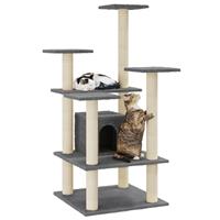 VidaXL Kattenkrabpaal met sisal krabpalen 110 cm donkergrijs