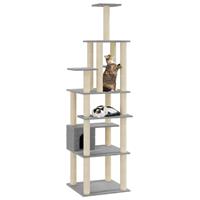 VidaXL Kattenkrabpaal met sisal krabpalen 183 cm lichtgrijs