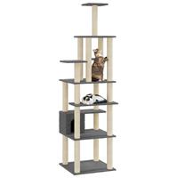 VidaXL Kattenkrabpaal met sisal krabpalen 183 cm donkergrijs
