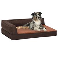 vidaXL Hundematratze Ergonomisch 75x53 cm Leinenoptik Fleece Braun 